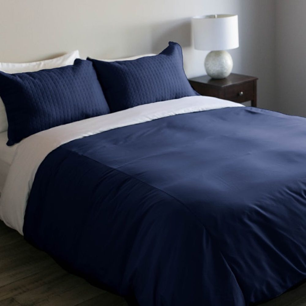 ‎Oake Navy Blue 3-Pc.Duvet Cover Set,
King